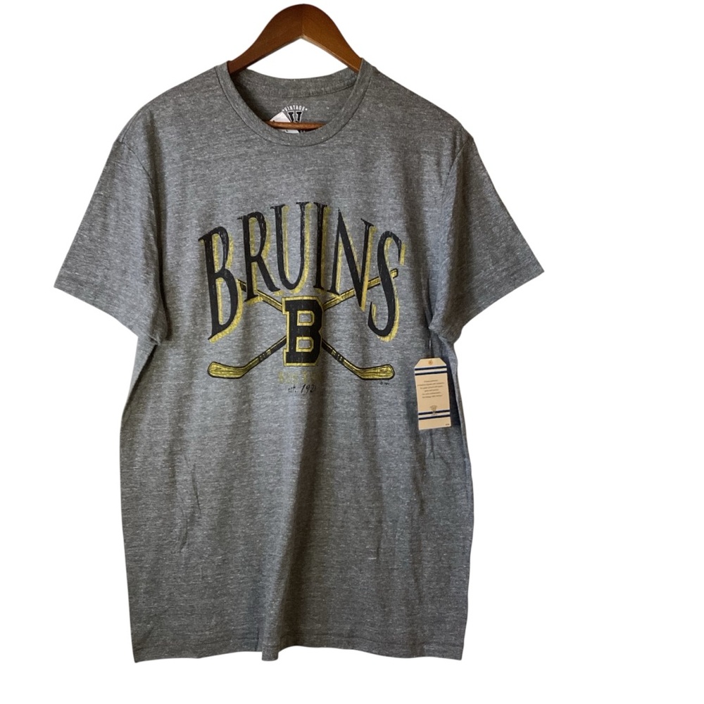 Bruins Graphic Crewneck T-Shirt - Gray Size Large NWT